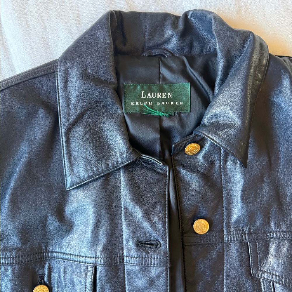 Lauren Ralph Lauren navy Leather Jacket
